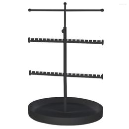 Jewelry Pouches T-shaped Necklace Holder Stylish Adjustable Height Rack 3 Tier Earring Organizer Stand For Home Dresser