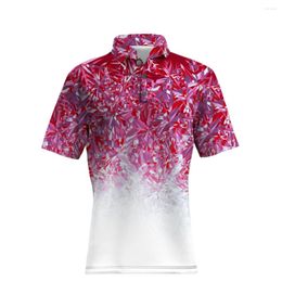 Men's Tracksuits Summer Digital Printed Snowflake Series Youth Fashion Button POLO Shirt To Figur