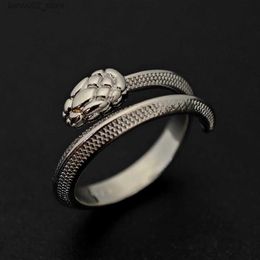 Other Fashion Accessories 2023 Vintage 925 Silver Snake Ring Slytherin Symbol Silver Plated Snake Bone Ring For Men Halloween Jewellery Gifts Q231011