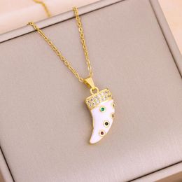 Pendant Necklaces 2023 In Vintage Wolf Tooth For Women Trendy Retro Punk Style Ladies 316L Stainless Steel Choker Necklace