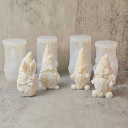 Candles 4PCSset Santa Claus Candle Silicone Mould Abstract Christmas Tree Cake Chocolate Decor Resin Gypsum 231010