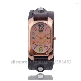 Wristwatches 100pcs/lot CCQ 92014 Ladies Watch Fashion Genuine Leather Quartz Colck Factory Price Gifts Montre Femme