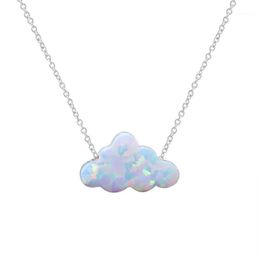 Chokers Design Cloud Shape Opal Handmade Necklace For Women With Stainless Steel Chain Birthday Gift Jewelry1237A