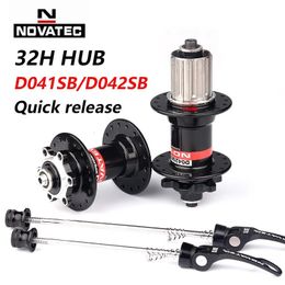 Bike Headsets NOVATEC MTB Hub 32 Holes D041SB D042SB Front 100mm Rear 135mm Black HG Standard QR Cube Mountain Hubs 8 9 10 11 12 Speed 231010