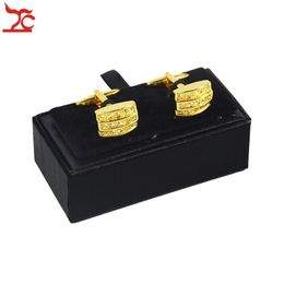 Whole 10Pcs Men's Black Cufflink Box Classicia Jewelry Gift Box Brand Cufflink Package Cases Box 8x4x3cm 251N