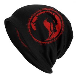 Berets Mortal Kombat Splatters Cap Vintage Street Skullies Beanies Hat Unisex Male Summer Warm Dual-use Bonnet Knitting Hats