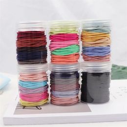 100pcs Bottle 4CM Elastic Rubber Bands 2MM Thick Colourful Thin Basic Kids Girls Women Hair Accessories Cute Tie Gum Hair Rope192r