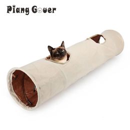 Cat Toys Pet Tunnel Long 2 Holes Cat Puppy Rabbit Teaser Funny Hide Tunnel Toys With Ball Collapsible Cat Tunnel 231011