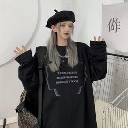 Men's T Shirts Oversized Long Sleeved T-shirt For Men And Women Korean Style Student Loose Couple Tops High Street Harajuku Clothing Unisex