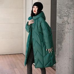 Women's Trench Coats 2023 Solid Color Straight Comfort Winter Coat Women Parkas Clothes Casual Hooded Warm Jacket Female Loose Parka