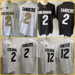 Colorado Buffaloes Football Jersey 2 Shedeur Sanders 12 Hunter White Black Mens Jersey Stitched New