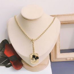 Luxury Design Women Necklace Choker Chain 18K Gold Plated Stainless Steel Necklaces Pendant Statement Wedding Jewelry Accessories 299Z