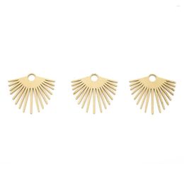 Charms 6Pcs Raw Brass Half Round Sun Fan Shaped Leaf Pendant For Diy Boho Earrings Necklace Bracelet Jewelry Making Supplies