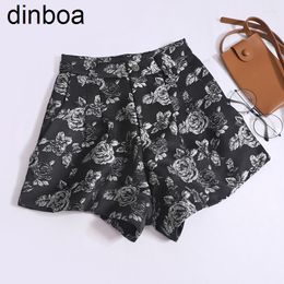 Women's Shorts Yitimoky Jacquard For Women 2023 Fashion Summer Loose High Waisted Vintage Casual Chic Wide Leg A Line