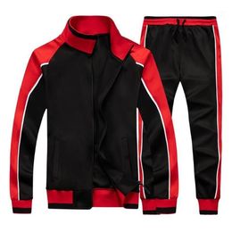 Men's Sportswear Casual Spring Tracksuit Men Two Pieces Sets Stand Collar Jackets Sweatshirt Pants Joggers Track Suit Running308T