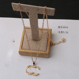 Designer Pendant Necklaces C Letter Jewellery 18K Gold Plated Crystal Rhinestone Necklace Women Choker Accessories2545