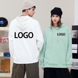 Men's Hoodies Autumn Custom Hoodie Men Customise Your Design Plush And Thicken Casual Hooded Pullover Loose Sweatshirt