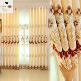 Curtain European Style Embroidered Applique Finished Custom Blackout Curtains for Living Room Dining Bedroom Luxury Window Decor 231011