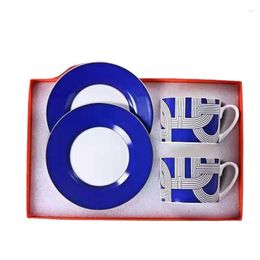 Cups Saucers Runway Style Bone Ceramic European Western Condiment Dish Tableware Set Oval Shaped Rallye Plates Tea Cup Coffee Mug