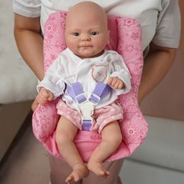 Dolls 14inch Full Body Silicone Bebe Reborn Boy Isaac Doll Girl Coco Soft Lifelike Baby DIY Blank Toys 231011