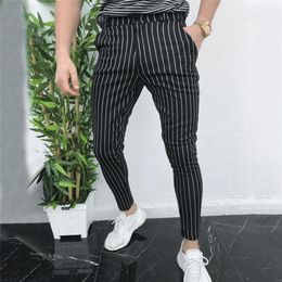 Tracksuit Trousers For Men Men's Casual Slim Fit Skinny Business Formal Suit Dress Pants Slacks Trousers Black Mens Sweatpant260C