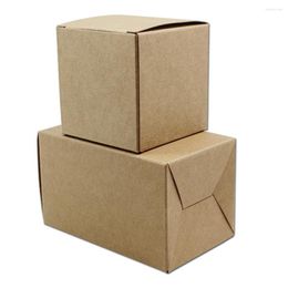 Gift Wrap Brown Cajas Carton 7 7cm Kraft Paper Folding Small Event Party Packaging Boxes Cardboard Data Link Chalk Gem Clips Name Card