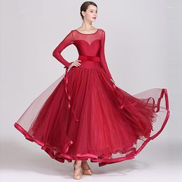 Stage Wear Modern Dance Skirt Costumes Performing Ballroom Dancing Uniform Ball Clothes Girl Waltz Tango Dress Suit Big S7007