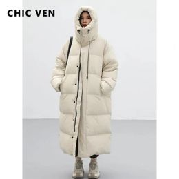 Women's Down Parkas CHIC VEN Women's Down Coats Korean Loose Hooded Thick Warm Long Down Jacket Winter Coat for Women Female Parkas Outerwears 231010