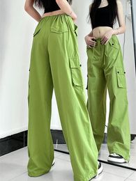 Women's Pants Fashion Baggy Wide Leg Sweatpants Loose High Waist Streetwear Cargo Female Hippie Joggers Trousers Parachute