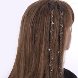 Hair Clips 2023 DIY Handmade Shining Rhinestone Butterfly Pendant Tassel Hairpin Braid Fashion Styling Braiding Accessories