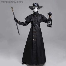 Theme Costume Plague Doctor Come Crow Long Mouth Bird Halloween Adult Medieval Steam Punk European American Man Come Clothing Set T231011