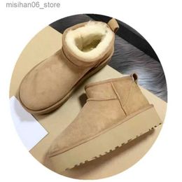 Boots 2022 Winter Snow Boots Thick-soled Women's Boots Real Sheepskin Wool Warmer Ladies Heightening Shoes Platform Q231012