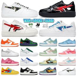 Sk8 women mens shoes Casual Shoes Sta sk8 Low Sneaker Court designer shoes Plate-forme Bathing Apes Patent Leather Green Shark Black white Abc Camo trainers
