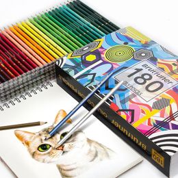 Crayon 4872120160180 Professional Oil Colored Pencils Crayons Drawing Set Wood Watercolor Pencil Sketch Art Supplies Children Gifts 231010