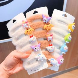 Plush Kuromi cartoon children tapping cute internet celebrity BB clip headwear high ponytail Artefact little girl hair clip hair clip