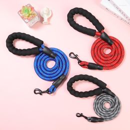 Dog Collars Pet Traction Rope Explosion-proof Charging Reflective Round Chain Pulling Handle Belt