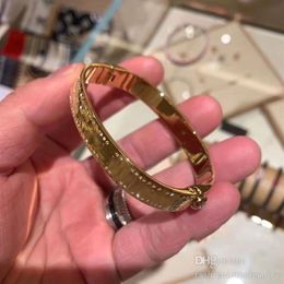 Designer gold Bangle Bracelet Jewellery luxury fashion platinum rose gold Diamond womens Gift Sterling Silver Valentine's Day b2849