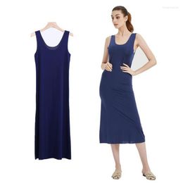 Women's Sleepwear Fashion Women V-Neck Sexy Sleeveless Lingerie Night Dress Summer Satin Sleepshirt Oversize Ladies Ice Silk Nightgown