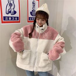 Women's Jackets 2023 Autumn And Winter American New Harajuku Style Solid Color Lamb Plush Coat Female Y2K Street Joker Loose Velvet Sweater Tops 231011