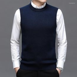 Men's Sweaters Thick Sweater Vest Autumn & Winter Knit Velvet Clothes Pullover Sleeveless Casual Male O-Neck Warm Knitwear