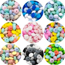 Teethers Toys Cuteidea 20Pcs Baby Silicone Lentil Beads 12MM Abacus beads DIY Pacifier Chain Teething Teether goods BPA Free 231010