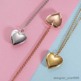 Pendant Necklaces New style simple personality photo locket necklace peach picture box pendant necklace R231011