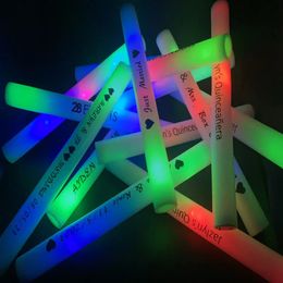 Other Event Party Supplies 12 30 50 60pc LED Glow Sticks Colourful RGB Foam Tubes Custom Exclusive Content for Christmas Birthday Wedding Supplie 231011