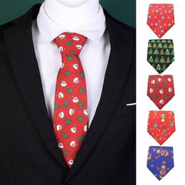 Bow Ties Men Christmas Tie Style Cartoon Santa Claus Snowman Print Necktie Exquisite Holiday Party For Men's