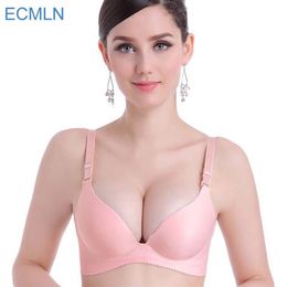 Whole- New Sexy Seamless Bra Gather Adjustable Women Lingerie Super Push Up Bra 6 Colour Plus Size C Cup Strappy Women's B273Q