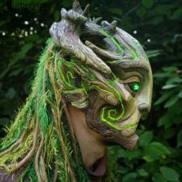 Costume Accessories Halloween Mask Forest Elf Sile Headgear Green Elf Elderly Masks Suitable For Mask Party And Halloween DecorationL231010L231010