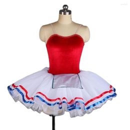 Stage Wear Red Velvet Ballet Tutu Leotard Dress Girls Ballerina Dance Costume For Women Performance Dancewear Puffy Skirts 21272