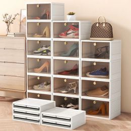 Storage Holders Racks Stacking Storage boxes Stacking combination Shoe cabinet Display cabinet Transparent shoe box Shoe cabinet Plastic 231010