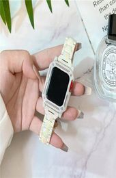 Para apple watch série 7 6 5 4 3 2 se brilhante laser branco capa protetora banda cinta capa iwatch 44mm 45mm9191640
