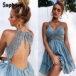 Fashion-2019 Backless Tunic Beach Dress Bikini Long Dress Print Swimwear Women Cover Up Swimsuit Beachwear Pareo Saida de Praia Y12645